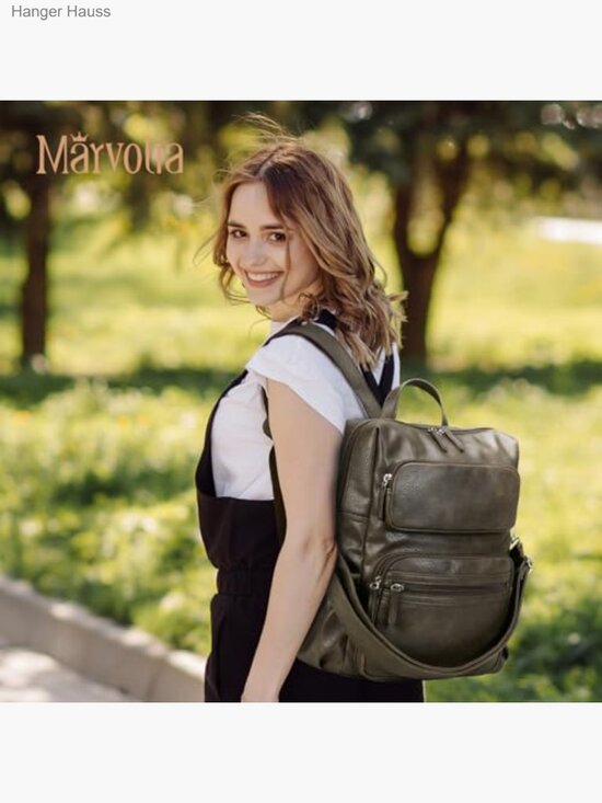 Vintage Pu Leather Convertible Backpack With Wristlet main image 6